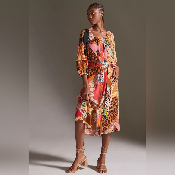 Anthropologie Geisha Designs Collage Midi Dress - Picture 2 of 6